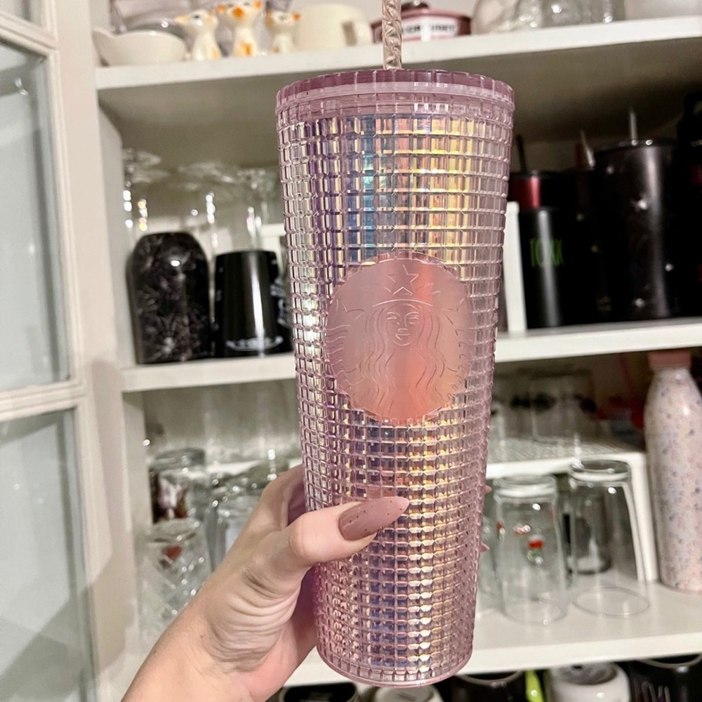 Starbucks venti Crystal pink iridescent cold cup tumbler